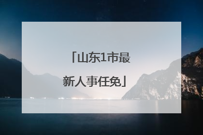 山东1市最新人事任免