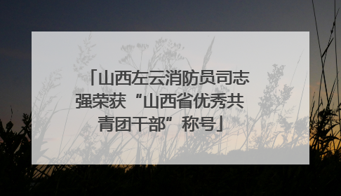 山西左云消防员司志强荣获“山西省优秀共青团干部”称号