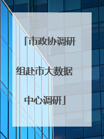 市政协调研组赴市大数据中心调研