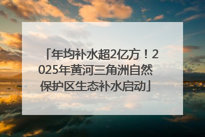 年均补水超2亿方！2025年黄河三角洲自然保护区生态补水启动