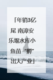 年销3亿尾 南漳安乐堰水库小鱼苗“孵”出大产业