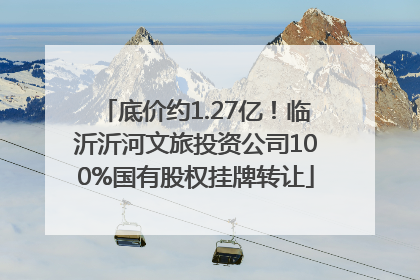 底价约1.27亿！临沂沂河文旅投资公司100%国有股权挂牌转让