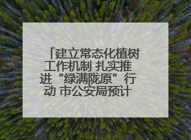 建立常态化植树工作机制 扎实推进“绿满陇原”行动 市公安局预计年底前完成1402亩绿化任务