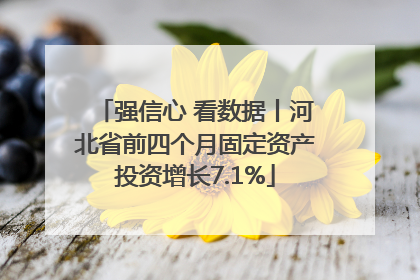 强信心 看数据丨河北省前四个月固定资产投资增长7.1%