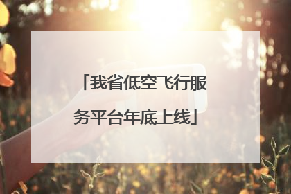 我省低空飞行服务平台年底上线