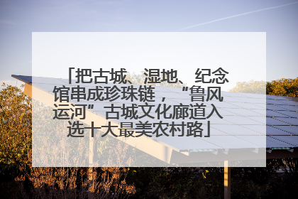 把古城、湿地、纪念馆串成珍珠链，“鲁风运河”古城文化廊道入选十大最美农村路