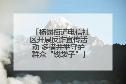 杨园街道电信社区开展反诈宣传活动 多措并举守护群众“钱袋子”