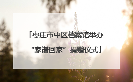 枣庄市中区档案馆举办“家谱回家”捐赠仪式