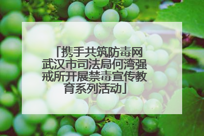 携手共筑防毒网 武汉市司法局何湾强戒所开展禁毒宣传教育系列活动