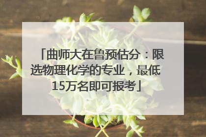 曲师大在鲁预估分：限选物理化学的专业，最低15万名即可报考