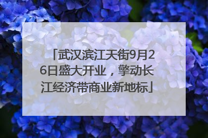 武汉滨江天街9月26日盛大开业，擎动长江经济带商业新地标