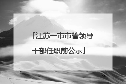 江苏一市市管领导干部任职前公示