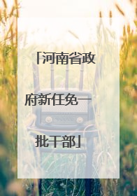 河南省政府新任免一批干部