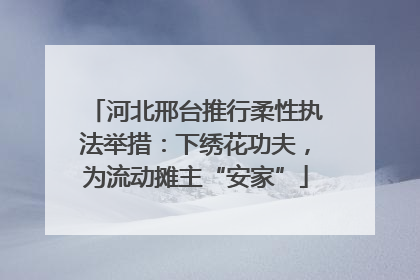 河北邢台推行柔性执法举措：下绣花功夫，为流动摊主“安家”