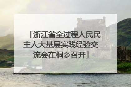 浙江省全过程人民民主人大基层实践经验交流会在桐乡召开