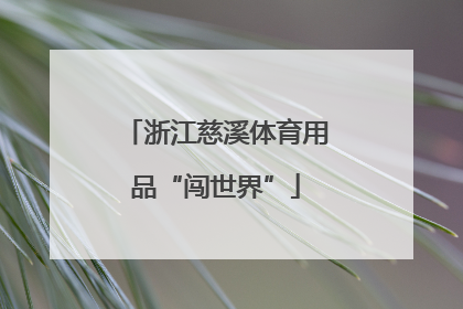 浙江慈溪体育用品“闯世界”