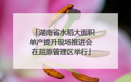 湖南省水稻大面积单产提升现场推进会在屈原管理区举行