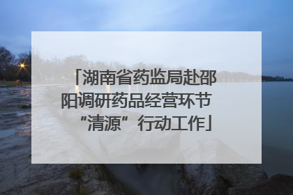 湖南省药监局赴邵阳调研药品经营环节“清源”行动工作