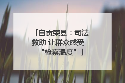自贡荣县：司法救助 让群众感受“检察温度”
