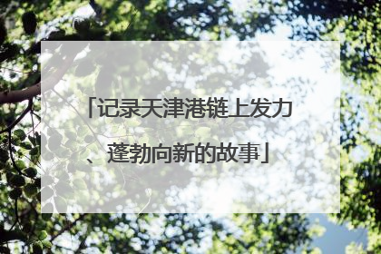 记录天津港链上发力、蓬勃向新的故事