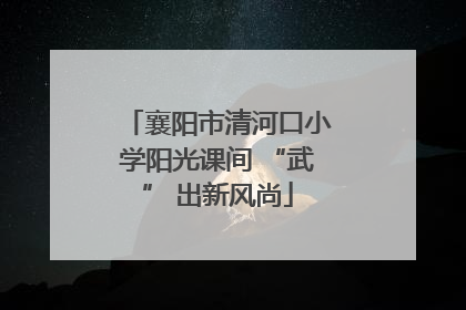 襄阳市清河口小学阳光课间 “武” 出新风尚