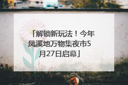 解锁新玩法！今年凤溪地万物集夜市5月27日启幕