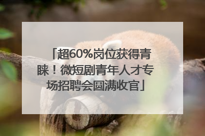 超60%岗位获得青睐！微短剧青年人才专场招聘会圆满收官