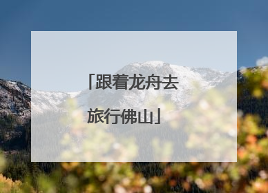 跟着龙舟去旅行佛山