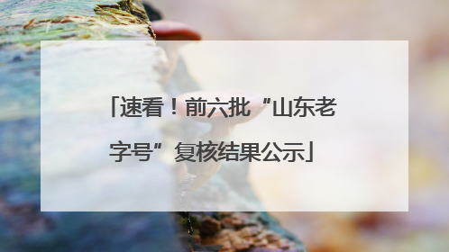 速看！前六批“山东老字号”复核结果公示
