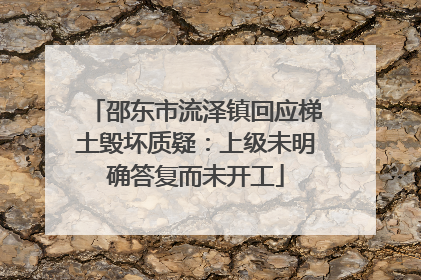 邵东市流泽镇回应梯土毁坏质疑：上级未明确答复而未开工