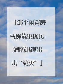 邹平闲置房马蜂筑巢扰民 消防迅速出击“剿灭”