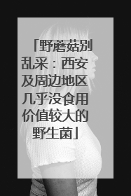 野蘑菇别乱采：西安及周边地区几乎没食用价值较大的野生菌