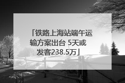 铁路上海站端午运输方案出台 5天或发客238.5万