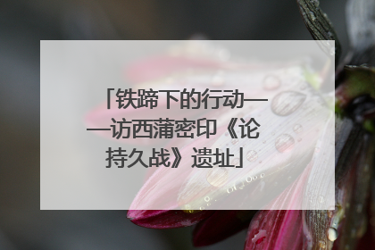 铁蹄下的行动——访西蒲密印《论持久战》遗址