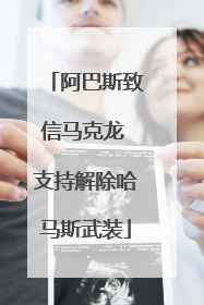 阿巴斯致信马克龙 支持解除哈马斯武装