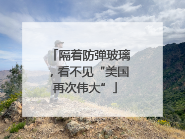 隔着防弹玻璃，看不见“美国再次伟大”