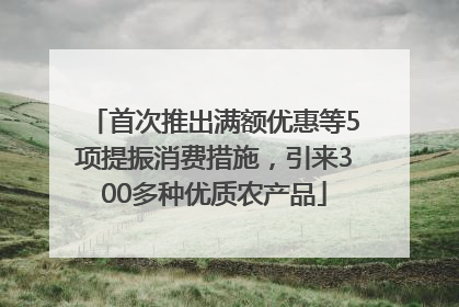 首次推出满额优惠等5项提振消费措施，引来300多种优质农产品