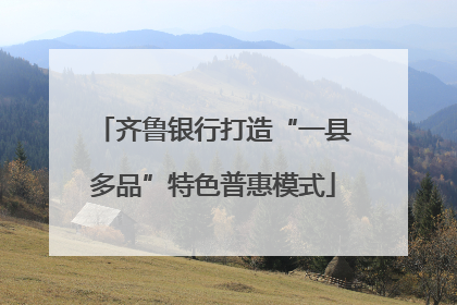 齐鲁银行打造“一县多品”特色普惠模式
