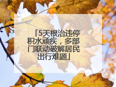 5天根治违停积水顽疾，多部门联动破解居民出行难题