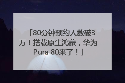 80分钟预约人数破3万！搭载原生鸿蒙，华为Pura 80来了！