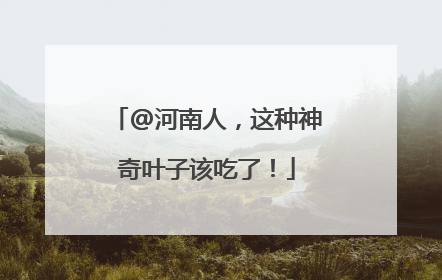 @河南人，这种神奇叶子该吃了！